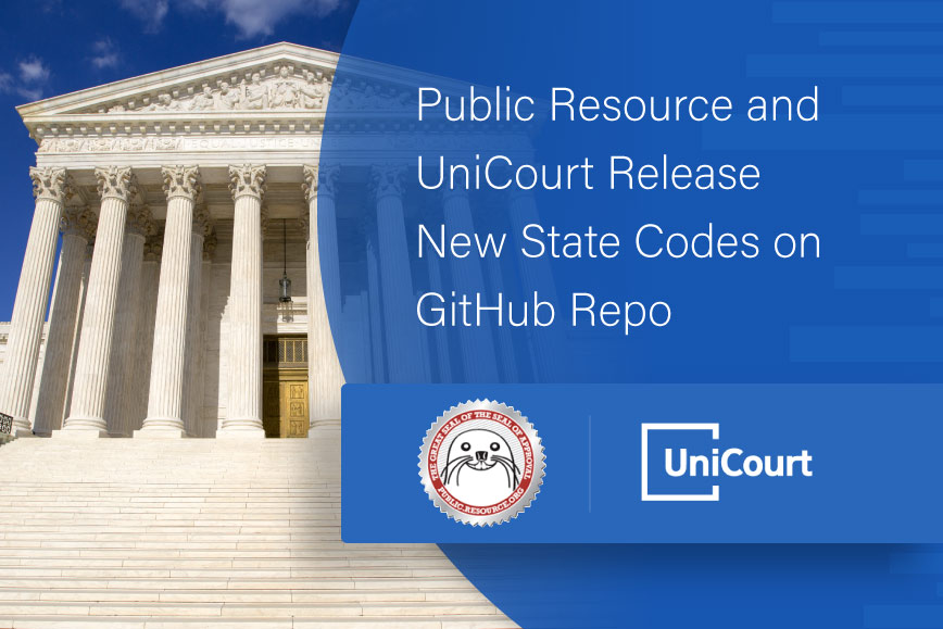 Public Resource and UniCourt Release New State Codes on the Code Improvement Commission GitHub Repo